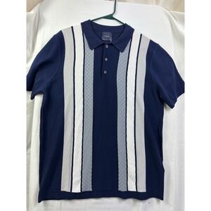 Stitches & Rivets Knit Golf Polo Shirt Men's Size L Large Activewear‎ Navy Blue